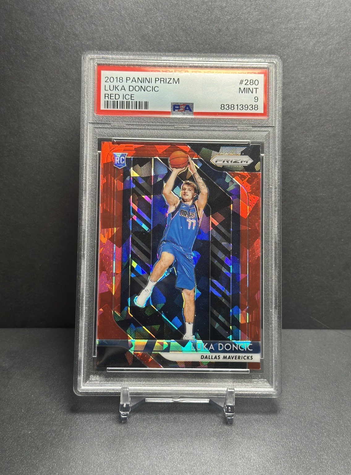 2018 Panini Prizm Luka Doncic #280 Red Ice Prizm PSA 9 Mint Rookie Card