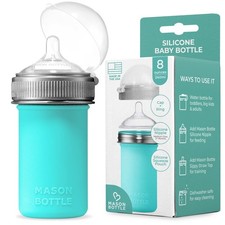 8oz Silicone Baby Bottle with Medium Flow Nipple 3 Months Breastfeeding ...