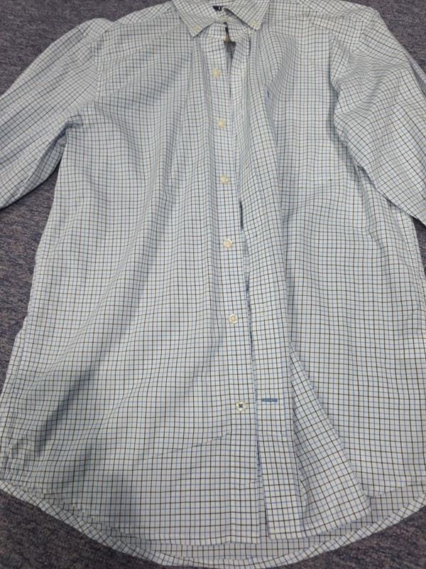IZOD Premium Essentials, Size SMALL, White/Blue Stripe, Long Sleeve