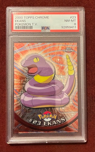 2000 Topps Chrome Pokemon Ekans Card PSA 8