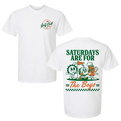 #ad #ad Saturdays Are For The Boys Golf T Shirt Bold Retro Cartoon Design with Beer and $23.00