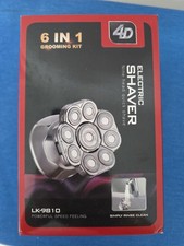 Mens Electric Shaver 6 in 1 Grooming Kit 9 Head Bald Head 4D Waterproof
