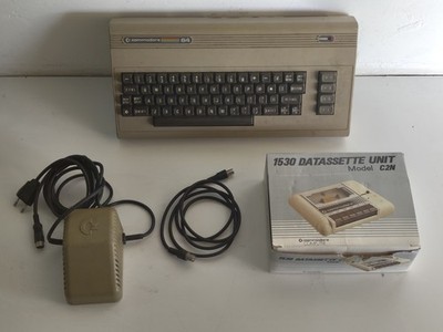 CCOMMODORE C64 COOKIE computer with power supply and DATASSETTE UNIT 1530 C2N by