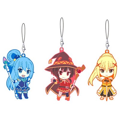 Aqua and Megumin and Darkness Nendoroid Rubber Strap 3er Set KonoSub Japan C059