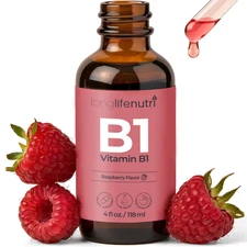 Vitamin B1 Liquid Drops - 4 FL OZ Thiamine Mononitrate Organic Supplement