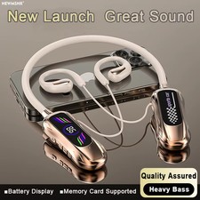 NEW Sports Car Shaped Surround Sound Neckband LED Display Headsets Earphones