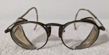 Vintage Motorcycle Safety Glasses Antique w/ Side Shields