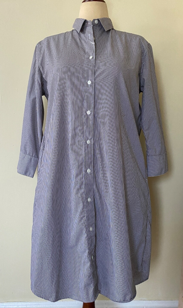 Uniqlo A-Line Shirt Dress with pockets Womens Size M 100% Cotton | eBay
