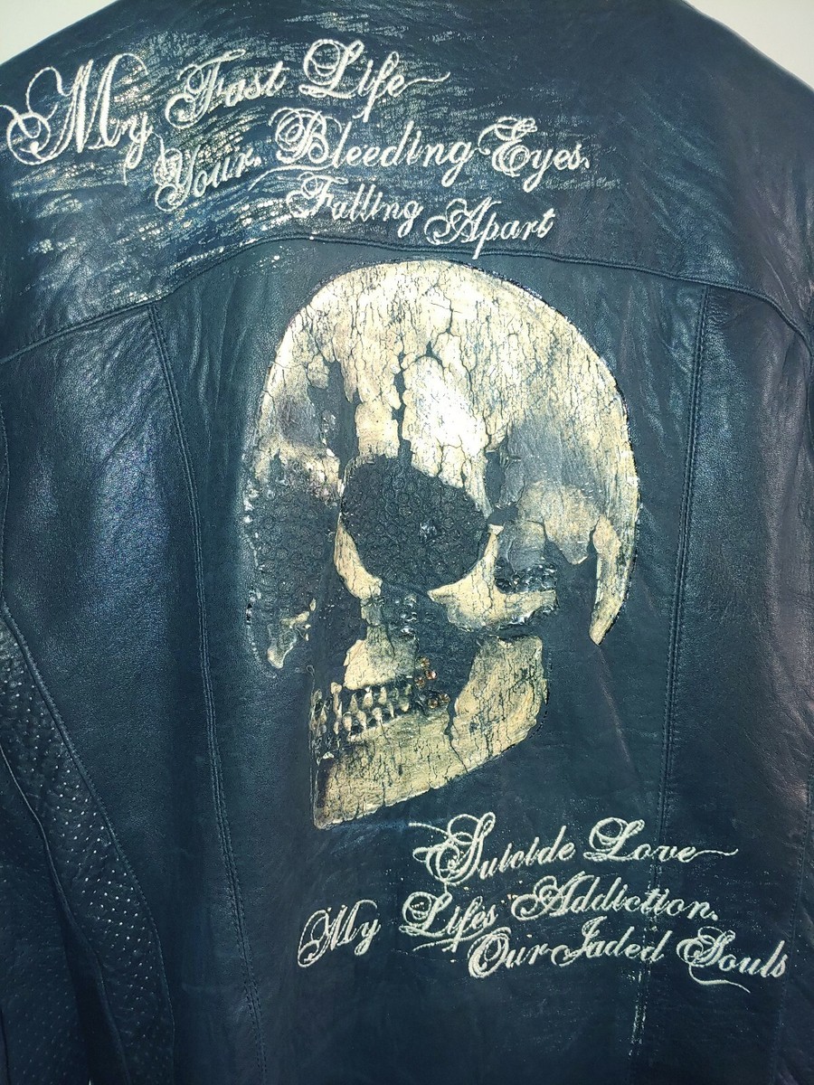 JADED BY KNIGHT レザー　スタッズ　ビジュー　ライダースジャケット Jaded By Knight Los Angeles Womens Black Leather Jacket