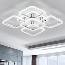 Modern LED Ceiling Lights Chandeliers 5/8 Square w/ Remote for Bedroom Dimmable