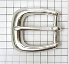 Solid Brass Silver Colored Belt Buckle - New - Fits 1" Wide Belt