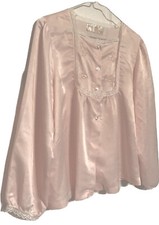 Vintage Barbizon Soft Pink Feminine Bed Jacket M Delicate Lace Trim Romantic
