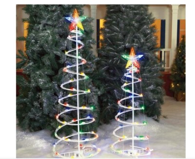 Holiday Time 2-Pack Light-Up LED Multicolor Spiral Christmas Trees