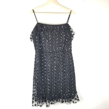 Trixxi Mini dress Juniors XL Black Sequin Mesh Spaghetti Strap Party Event