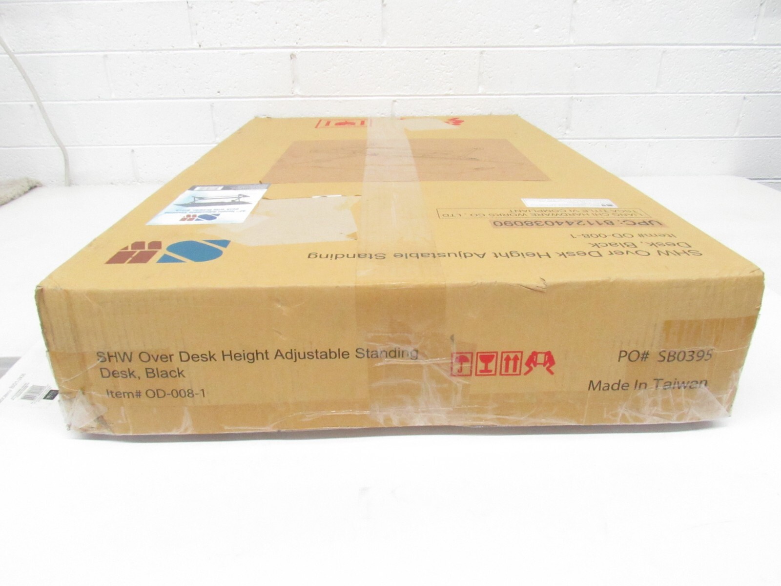 SHW Black New Sealed 32" Over Desk Adjustable Standing Desk Converter w/ Drawer