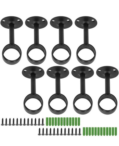 8Pcs 1-1/4 Inch Shower Curtain Closet Rod Holder, Curtain Rod Ceiling-Mount Brac