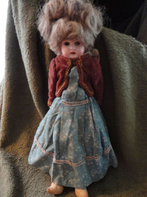Porcelain Head Cuno Otto Dressel Doll 93-9DEP Teeth open mouth Glass Eye Antique