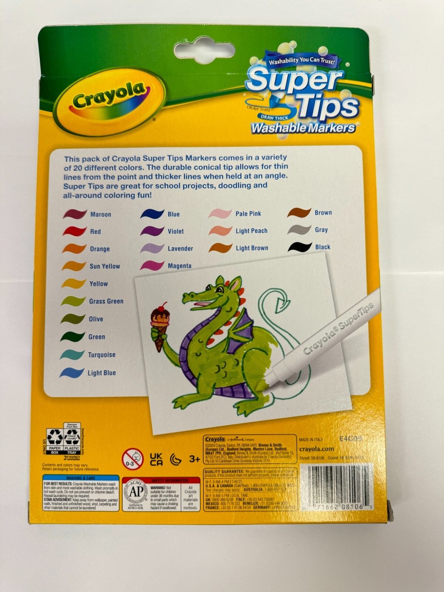 Crayola Supertips Color Chart 5020 - Infoupdate.org