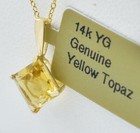 GENUINE 1.18 Cts YELLOW TOPAZ  PENDANT 14k YELLOW GOLD - Free Appraisal — photo 3