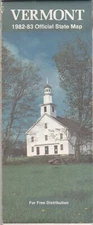 1982-83 Official State Issue  Road Map Of Vermont
