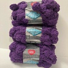 Red Heart Pomp A Doodle Jumbo Yarn Grape Pom Pom Purple 3 Skeins Craft