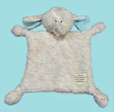Demdaco Elephant Knotted Lovey Baby Security Blanket Fuzzy Cream White Square