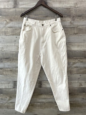 Vtg Stefano Ultra High Rise Mom Jeans Women 30x30 Tapered Leg Ivory Cream READ