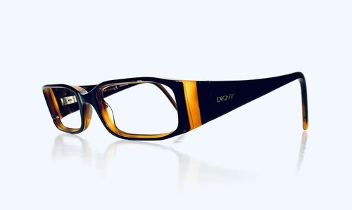DKNY Black Brown Amber Lucite Rectangle Frame Glasses DY4599 3248 51 16 130