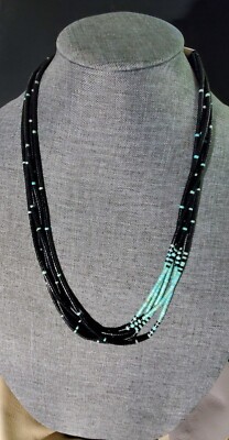 Santo Domingo 5 Strand ''CARLOS GARCIA'' Jet / Turquoise 24-28 In