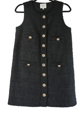 NEW, Reformation Tropez Tweed Shift Dress in Black Size 2 #EP441