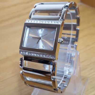 Ladies Simple Sleek Elegant Kipling Live Light Silver Crystal Set Bracelet Watch