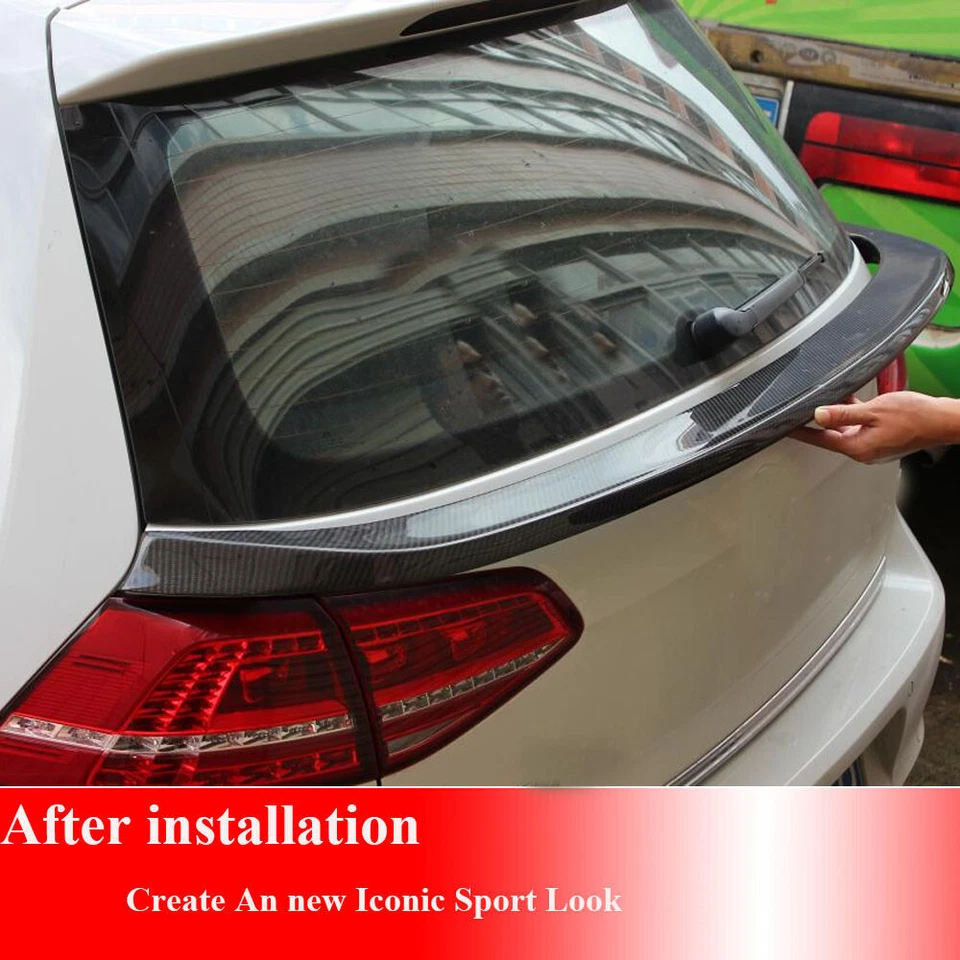 Alerón trasero de fibra de carbono para Volkswagen VW Golf MK7 GTI R Foto 3 de 4