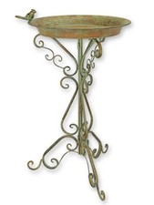 Nouveau Abbeveratoio Uccelli Con Supporto IN Ferro Romantica Giardino Altezza