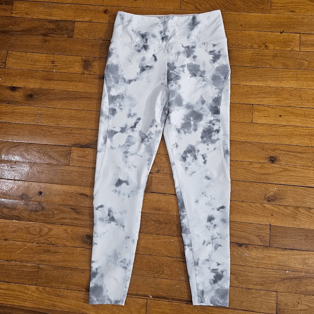 Soul Women’s White Marbled Tie-Dye Print Leggings Size Small
