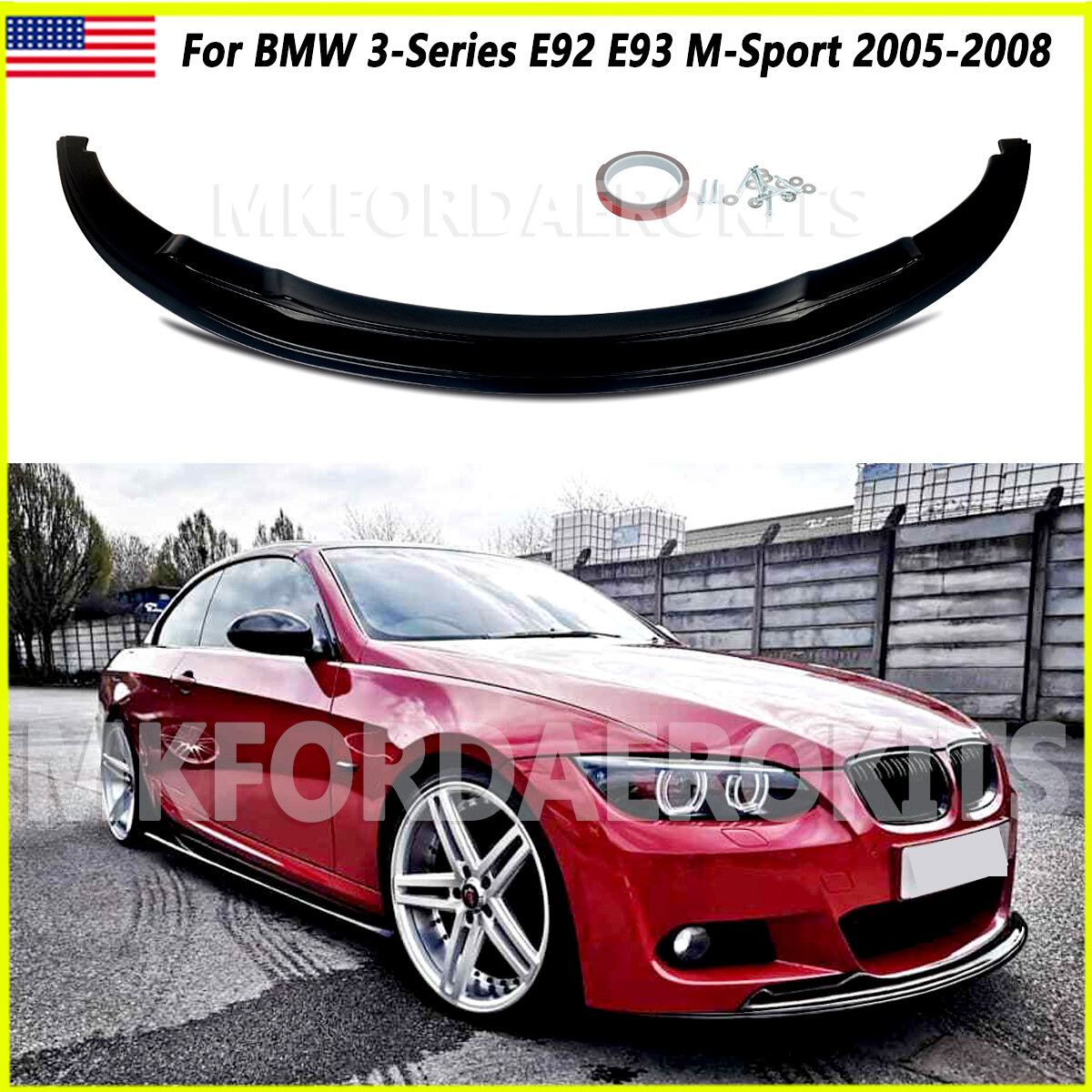 For BMW E92 E93 325 335i M-Sport 2005-2009 Front Bumper Lip Gloss