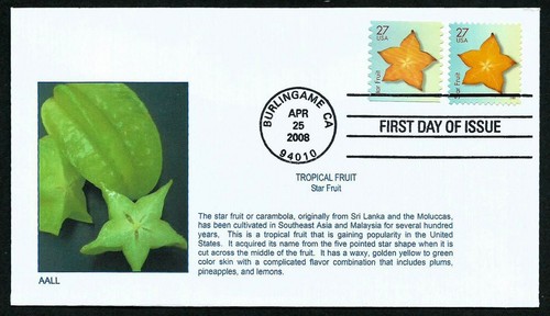 USA, SCOTT # 4253-4257 & 4258-4262, SET OF 5 AALL FDC COVERS TROPICAL FRUIT 2008 - Picture 3 of 6