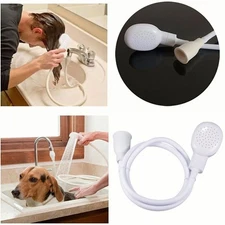 Single Tap Hair Pet Dog Shower Spray Hose Head Bath Tub Sink Faucet Attachment