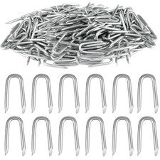 300 Pcs Galvanised Steel U Nails for Chicken Wire, Fencing, Mesh & Netting 8.62 per metre