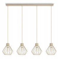 Luxolar Pendelleuchte 4-Flammig E27 Draht Metall Beige - HöHenverstellbar Loft