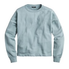 J.Crew University Terry Cropped Crewneck Sweatshirt NEW Medium