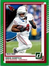 2025 Donruss Greg Dortch Green Press Proof #164 Arizona Cardinals (+ FREE CARD)