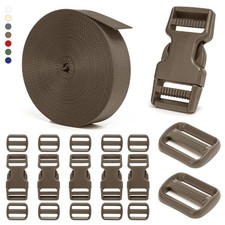 Buckle and Strap Set, 10 Yards Polyester Webbing Strap with 6 Dual Adjustable...