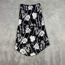 Vintage Y2K Midi Skirt Womens S/M Black Floral Hi Low Fairy Whimsigoth USA