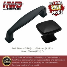 Cabinet Pulls Square Knobs Matte Black Modern Transitional Kitchen Drawer Pulls