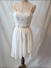 I.N. San Francisco White Lace Bodice Spaghetti Strap Mini Dress