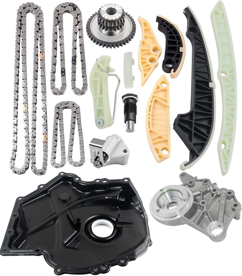 Kit de tampa de corrente de distribuição suporte de ponte eixo de comando substituição para 2009-2015 Audi A4 - Imagem 2 de 4