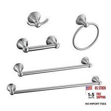 Nickel Bathroom Hardware Set, 5-Piece Bath Accessories Set Wall Brushed Nickel