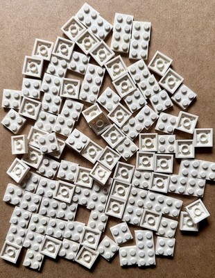 100x Lego 3022 weiße Platten 2x2 ~ flache Steine ~ Konvolut Lot 722