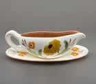 Vintage STANGL Pottery First Love Pattern GRAVY BOAT And UNDERPLATE Floral