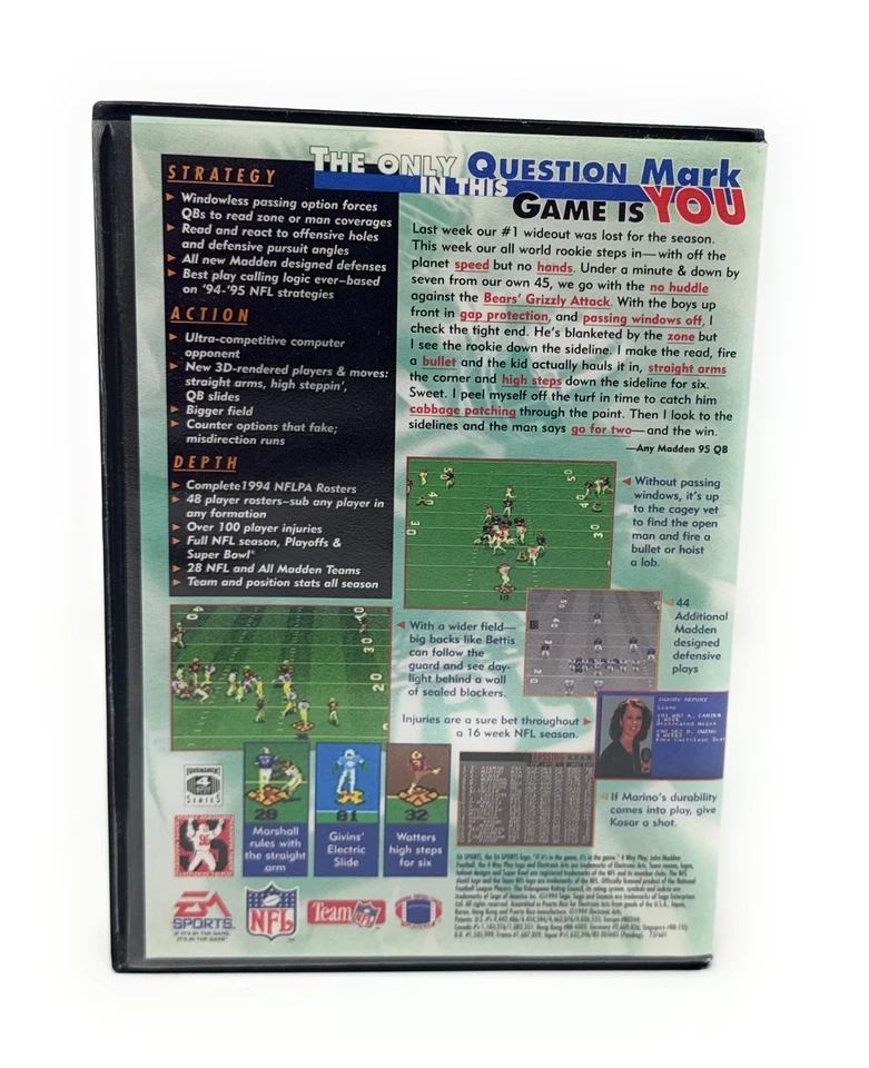 Madden NFL 95 Sega Genesis, 1994 CIB Manual Inserts Tested - Image 2 of 2